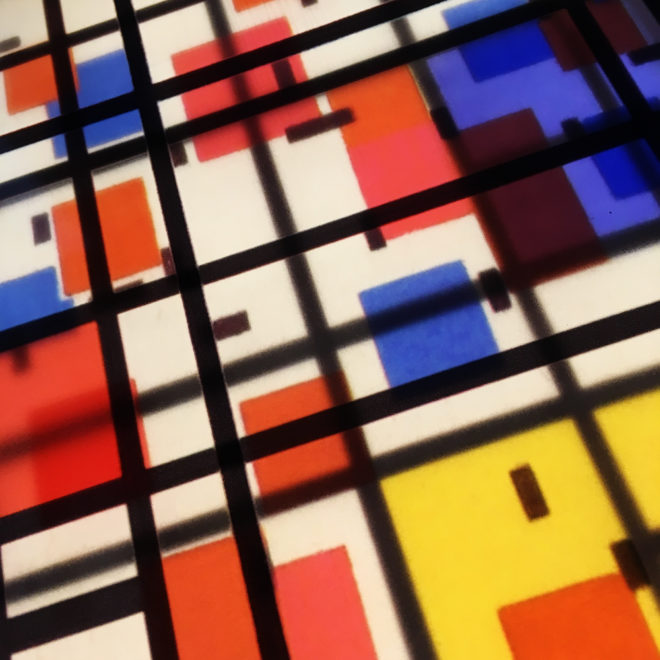 Mondrian Mashup - Multiple Print Depth Effect - 11x9 Led Lightbox by Mini-Cinema (Detail1)