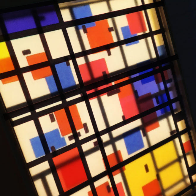 Mondrian Mashup - Multiple Print Depth Effect - 11x9 Led Lightbox by Mini-Cinema (Detail2)